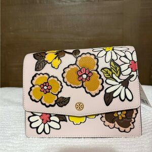 Tory Burch Pink Floral Crossbody Bag